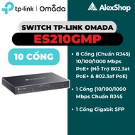 TP-Link Omada ES210GMP Switch | 8 PoE Ports+ 10 Gigabit Cloud Management Ports