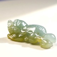 【招財神獸】冰種黃加綠翡翠貔貅 | 天然緬甸玉翡翠A貨 | 送禮
