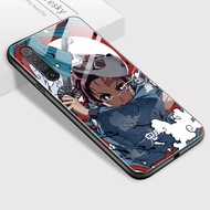 Jizetin เคสโทรศัพท์สำหรับ Realme X3 Super Zoom Case Realme X50 X50 Pro 5G Casing กันกระแทก Anime Demon Slayer เคสโทรศัพท์ Kimetsu ไม่มี Yaiba Tanjirou Nezuko Glossy กระจกเทมเปอร์ปลอก