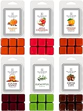Fall Wax Melts Scented Wax Melts Wax Cubes for Scented Wax Warmer - 100% Soy Wax Melts - 6 Fragrances X 6 Cubes - Pumpkin Spice, Apple Cinnamon, Orange Clove, Autumn Leaves, Eucalyptus and Coffee Cake