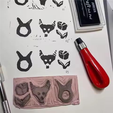 ABAH-Linoleum Cutter Set, 8 Sets Craft Lino Cutters With 24 Assorted Blades For Lino Cutting And Cra