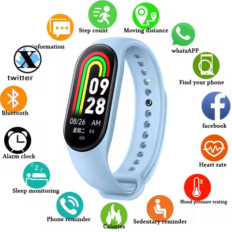 New M6 Smart Watch Men Women Fitness Smart Bracelet Sports Band Heart Rate Blood Pressure Monitor Wa