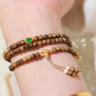 沉香 原創天然奇楠沉香3圈手鏈 搭配A貨翡翠葫 沉香 南紅 猛獁
