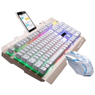 Keyboard dan Mouse Gaming Mekanis Set Keyboard dan Mouse Berkabel Keyboard dengan Lampu Latar Warna