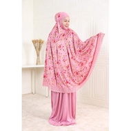 Telekung Vicose Printed Lace Borong