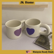 JK HOME Korea Ins Ceramic Heart Fat Handle Mug