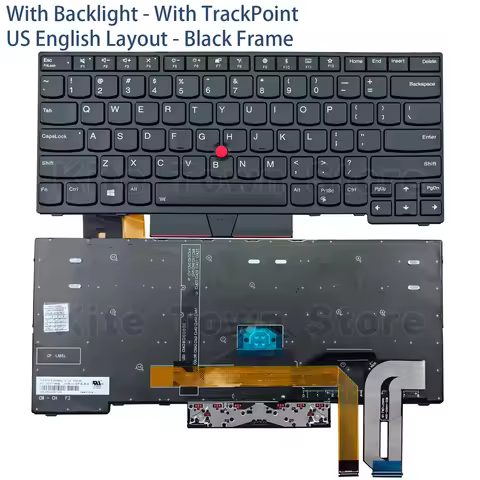 New US Keyboard Backlit for Lenovo Thinkpad E480 E485 E490 E495 T480s T490 T495 L380 L390 L480 L490