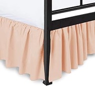 Drona Bedding Full Size Bed Skirt Peach Ruffle Bedskirt with 20"" Drop Length- Pure Cotton 600 Threa