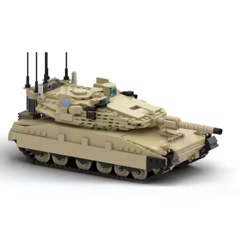 Hot Military WW2 Leopard 2 Merkava MK4 Tank Building Blocks Army Soldier Weapons Panzer Heavy Tanks 