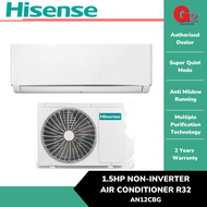 Hisense 1.5HP Standard Non-Inverter Air Cond R32 AN12CBG - Hisense Warranty Malaysia