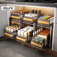 GSlife Under Sink Organizer Rack Kitchen Cabinet Rack with Sliding Organizer Shelves Pull Out Basket