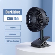 JISULIFE Clip Fan Life7 Portable 4 Speeds Desk Table USB Fans Rechargeable Strong Wind for Stroller 