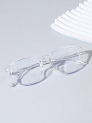 1入男女童裝用中大童方形防藍光平光眼鏡,日常使用