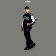 Shams Wear Varsity Jacket Iconic Fushion Black White