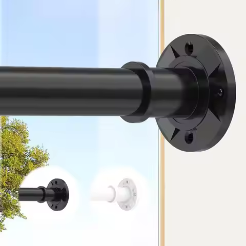 Curtain Rod Extra Long Outdoor Curtain Rod Black Shower Curtain Rods No Drilling 31168 In2.5814FtAdj