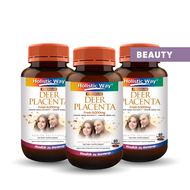 [Bundle of 3] Holistic Way Premium Deer Placenta Fresh 9000mg with Grape Seed Extract and Grape Seed Oil (60 Softgels per bottle)