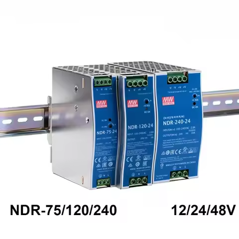 Rail Mounted Switch Power Supply, Output Industrial DIN Rail, NDR-75, 120, 150, 240W-12, 24, 48V