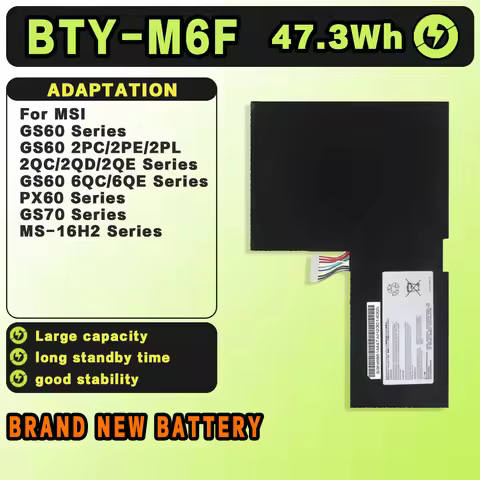 SAT BTY-M6F New Laptop Battery Replacement For MSI GS60 2PC 2PE 2PL 2QC 2QD 2QE 6QC 6QE PX60 GS70 MS