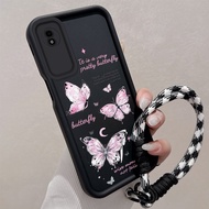 Case For vivo y02 y02t y02a Imported silicone anti drop material butterfly pattern mobile phone lany