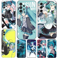 Case For Samsung Galaxy A05 A05S M14 A15 A25 Soft Silicon Phone cover black tpu Lovely Miku Hatsune