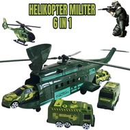 8822-7 6in1 MILITARY CAR TRANSPORT HELICOPTER TOY JUMBO ARMY PLANE TOY ARMY CAR TOY