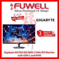 FUWELL - Gigabyte M27Q2 QD QHD 210Hz IPS Monitor with USB-C and KVM [3 Years Local On-Site Warranty]
