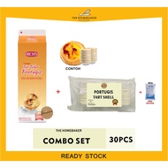 [Ready Stock] RICH Portuguese Egg Tart Topping | Egg Tart Shells Original 30PCS | Homebaker | halal