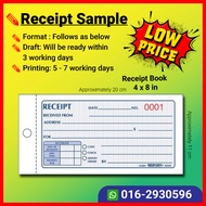 Custom Print Bill Book With Company Logo | Print Buku Resit 200x110mm Bill Book / Voucher Book / 1-C