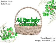 Keranjang Rotan Oval (Bahan Halus) Mini Imut Untuk Hampers Hadiah Ultah Hari Guru Dll