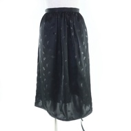 成色極佳☆noir kei ninomiya COMME des GARCONS 3T-S003Feather印花滾邊緞帶RIBON裙 黑色 S碼 日本製造 正品女裝
