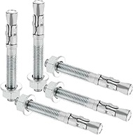 60 PCS 1/2"x 3-3/4" inch Standard Heavy Duty Wedge Concrete Anchor, Metal M12 Wedge Expansion Anchor