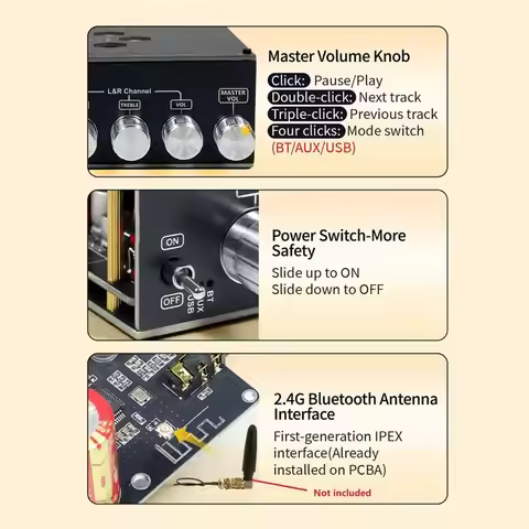 DP600H 2.1-Channel High-Power Bluetooth Digital Amplifier Board 300Wx2+ 600W TPA3255 Audio Amplifier