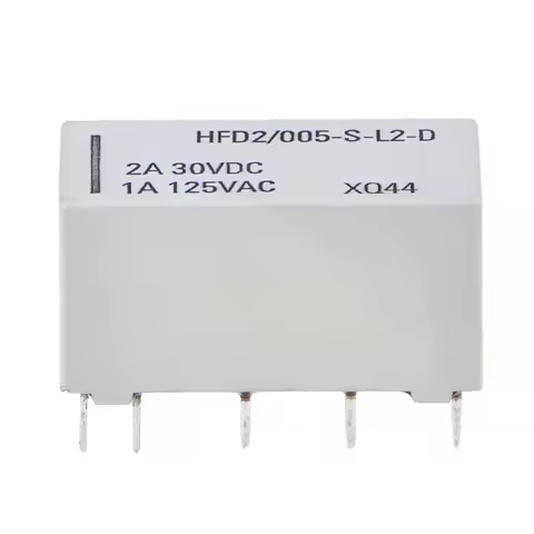 【New】5V coil bistable latching relay DPDT 30VDC 2A 1A 125VAC HFD2/005-S-L2-D realy