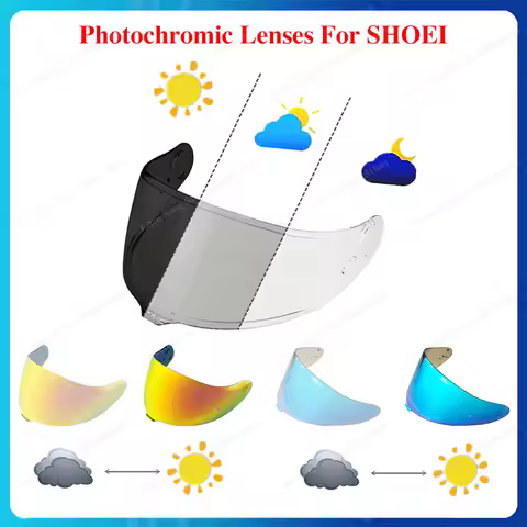 Motorcycle Photochromic Lenses Replacement Visor For SHOEI Z7 Z8 X14 X15 GT-Air 1/2/3 Neotec 2/3 GLA