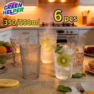 350ML-550ML 6Pcs/Set NonToxic High Grade Acrylic Plastic Drinking Glass Water Cup Glass Cup Mug