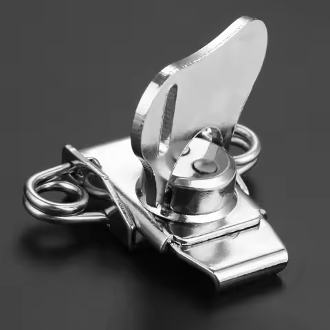 1pc Butterfly Toggle Latch Iron Toolbox Locking Clasp Silver Tone Secure Small Door Cabinet Fishing 