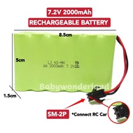 Bateri Kereta Kontrol 7.2V 2000mAh SM-2P RC Car Battery Remote Control Car Rechargeable Battery Toys