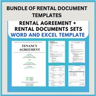 Bundle of Rental Agreement Contract + Rental Documents Template | Template Kontrak Surat Perjanjian 