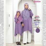 | TONE COLOUR PURPLE | BAJU TSHIRT MUSLIMAH JASMEEN | BAJU  SEDONDON IBU &amp; ANAK | TONE COLOUR | IRON LESS