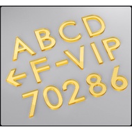 7x4.6cm Customised Unit Sign door sign Bright gold surface3D Digital entrance signUnit Number Signag