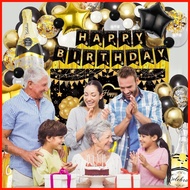 1Set 50th 60th 70th Birthday Party Decorations Black Gold Confetti Balloon Set