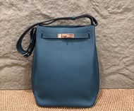 hermes98-99新so kelly 22 T（2015年）togo 1P 鴨子藍銀扣【塵袋