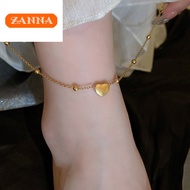 gold 916 original malaysia Gold love heart anklet for women gift