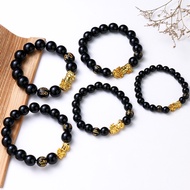 【Murah】FengShui Gold Plated Pixiu Lucky Bracelet 6 Words Mantra Bracelets