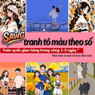 HCM-fast transfer1-3 days-Sawg-coloring by number picture-Exotic girl-digital coloring picture-digit