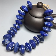 Natural Raw Ore Blue Tangled Silk Agate UFO Beads Men Women Dzi Beads Necklace Accessories diy Loose