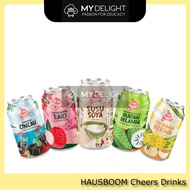 (1Carton = 24Cans) Haus Boom Hasuboom Cheers Chrysanthemum Tea Glass Jelly Lychee Soursop Soy Milk B