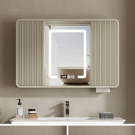 ♂ACCOMPANY♂ Nordic Smart Bathroom Mirrors for Home Sliding Door Bath Mirrors Cabinet Minimalist Modern Creative Wall-mounted Bathroom Mirror