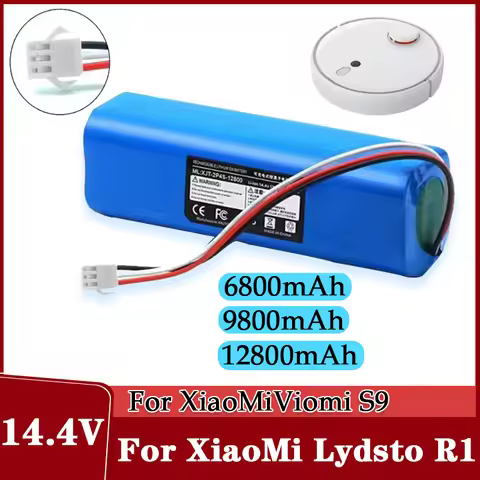 14.4V Rechargeable Battery 12800mAh For XiaoMi Lydsto R1,Viomi S9,Proscenic M7 Pro,Lenovo LR1, Robot