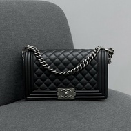 CHANEL芯片款 BOY 25 牛皮銀扣